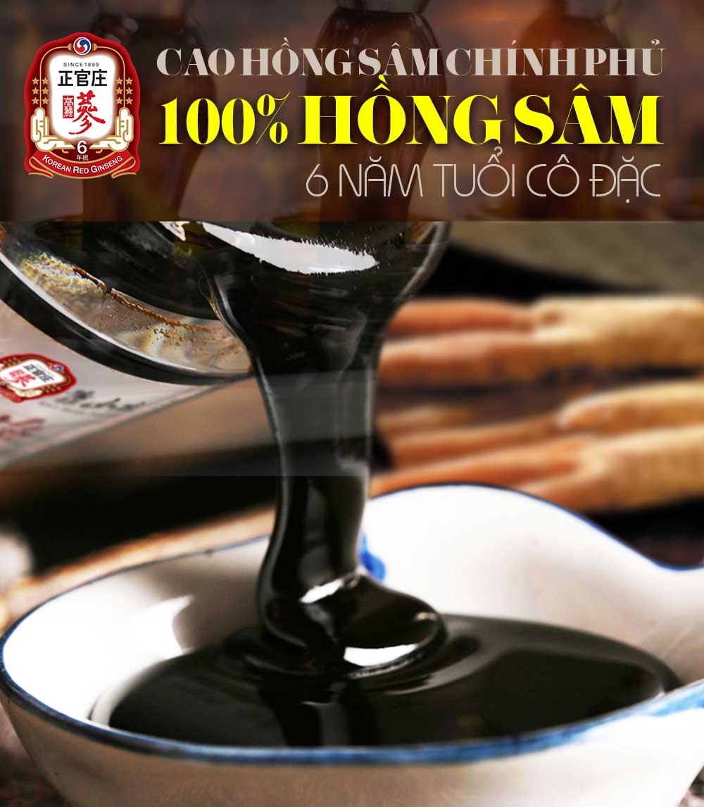 Cao hồng sâm Chính phủ - 100% Hồng sâm 6 năm tuổi cô đặc