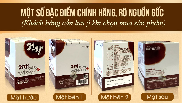 phân biệt cao hồng sâm Hàn Quốc qua bao bì 1