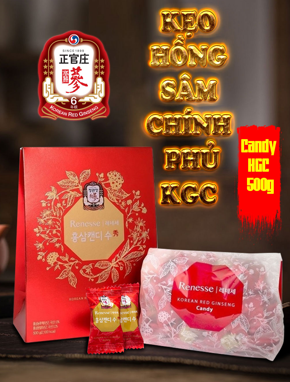 Kẹo hồng sâm Korea Red Gingseng Candy NS623 1