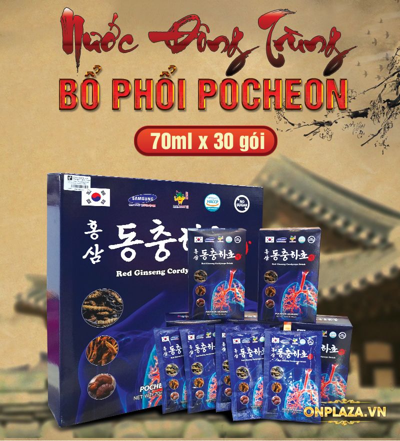 Nước đông trùng bổ phổi cao cấp Hàn Quốc Pocheon 70ml x 30 gói (hộp) NS872 1