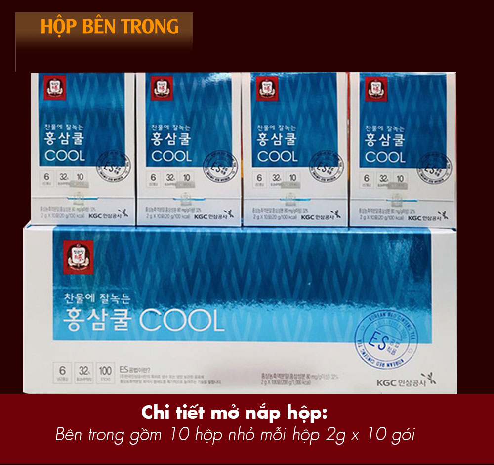 Trà hồng sâm cao cấp Chính Phủ KGC Tea Cool(Cheong Kwan Jang ) hộp 100 gói