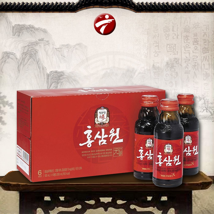 Nước Uống Tăng Lực Hồng Sâm Cao Cấp Chính Phủ KGC (Cheong Kwan Jang) hộp 10 chai