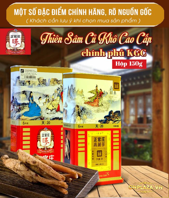 Thiên sâm củ khô cao cấp chính phủ KGC ( Cheong Kwan Jang ) hộp thiếc 150g số 20 NS673 2