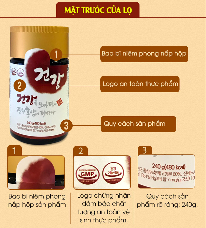 Cao hồng sâm Du Ham cao cấp 100% sâm nguyên chất lọ 240g NS039