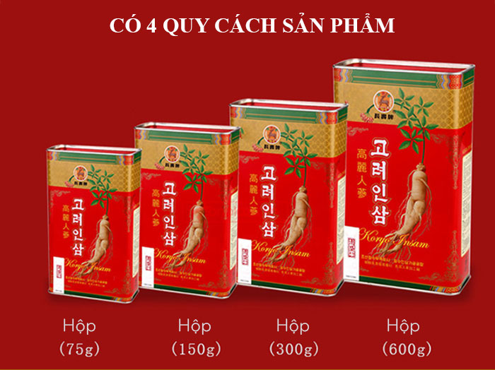 Hồng sâm Cao Ly Triều Tiên 6 năm tuổi nhập khẩu hộp thiếc 300g