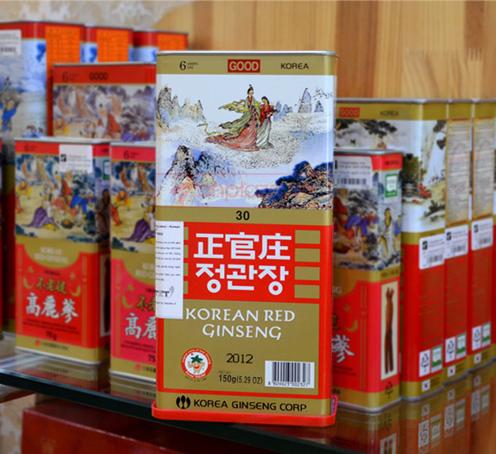 Hồng sâm củ khô cao cấp chính phủ KGC (Cheong Kwan Jang) hộp thiếc 150g NS456