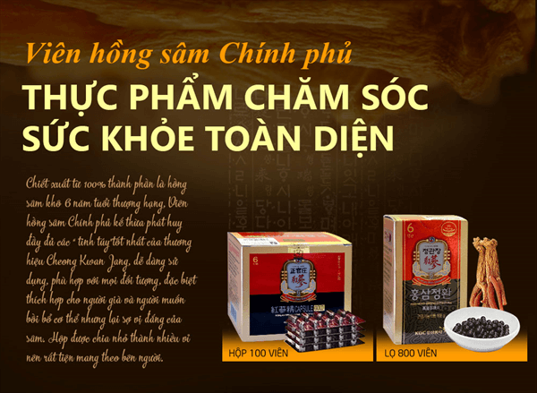 Tác dụng của viên hồng sâm chính phủ